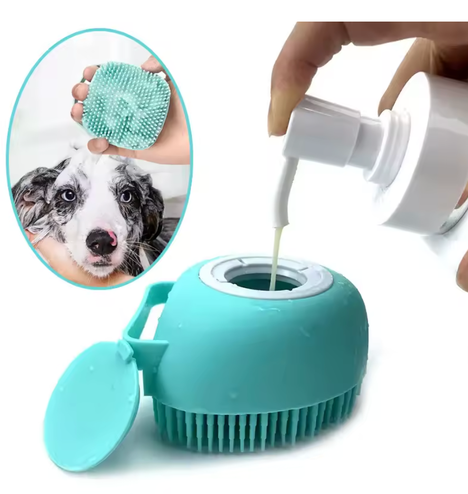 Silicone Pet Bath Massage Gloves – Soft Grooming Brush for Dogs & Cats.