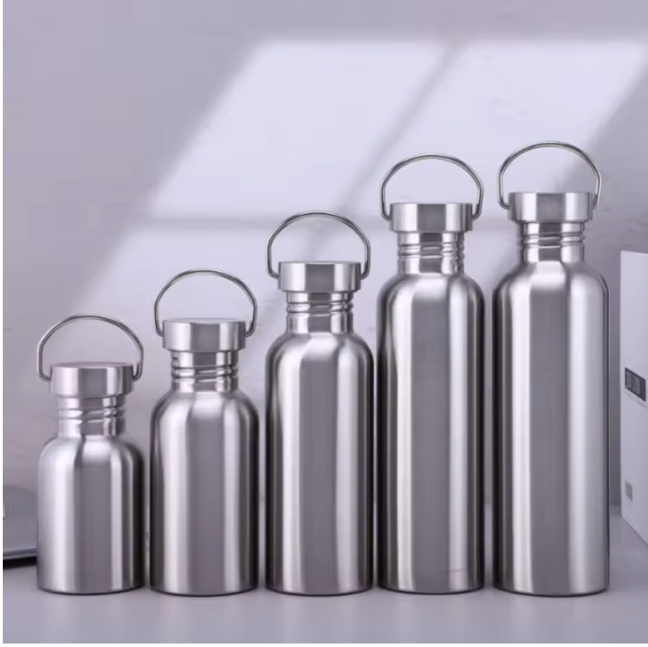 Stainless Steel Water Bottle 500/750/1000ml – Large Capacity Big Mouth Vacuum Flask for Cycling & Sports
