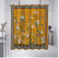 Retro Yellow Floral Waterproof Shower Curtain – 180 × 180 cm Mildew-Resistant Bathroom Décor