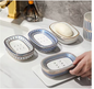 Luxury Irregular Stripe Ceramic Soap Dish with Drainage – Modern Bathroom Organizer