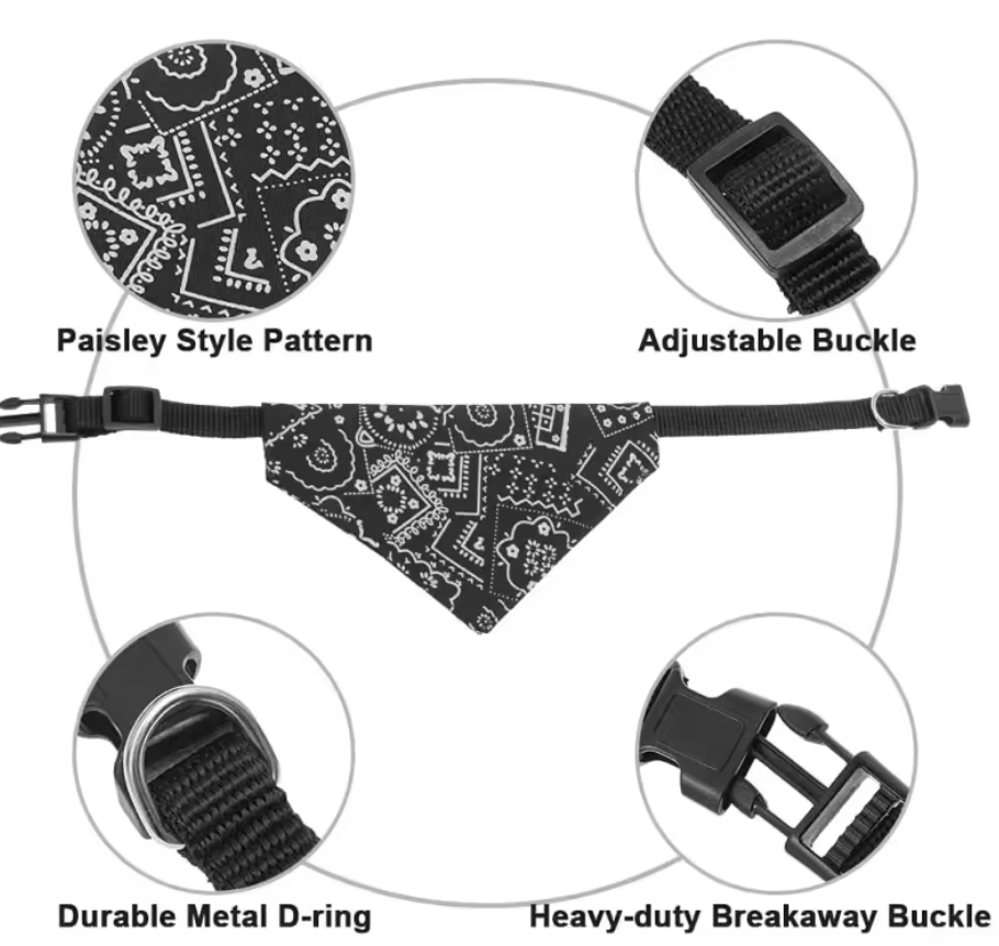 Dog Collar Bandana Scarf Collar Adjustable Dog Bandanas Collar Puppy Cat Neckerchief Pet Accessories for Small Medium Large Dogs
