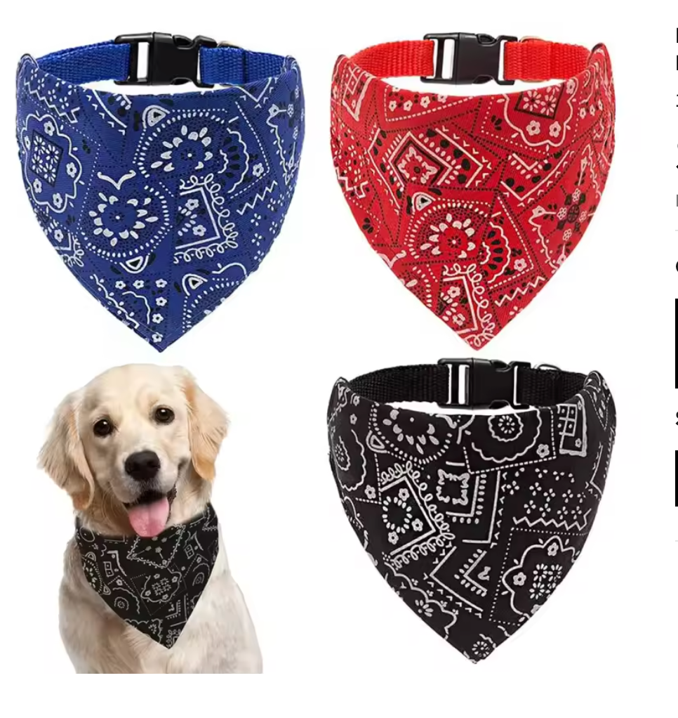 Dog Collar Bandana Scarf Collar Adjustable Dog Bandanas Collar Puppy Cat Neckerchief Pet Accessories for Small Medium Large Dogs
