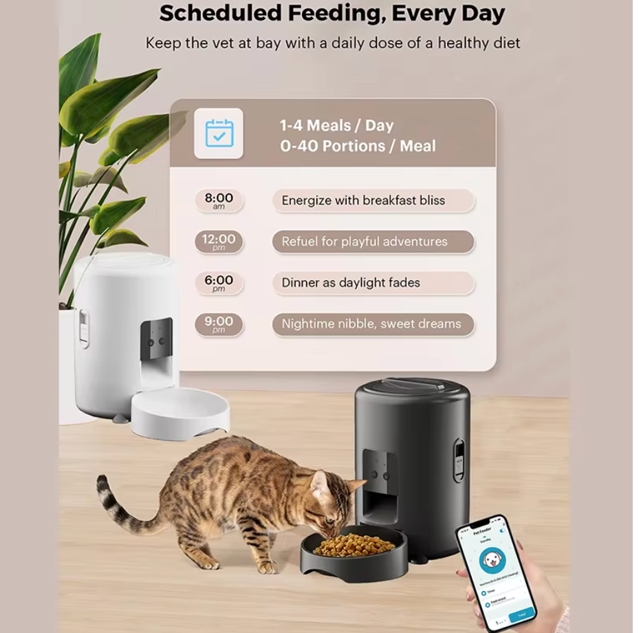 2L Smart WiFi Automatic Pet Feeder – Scheduled Feeding for Cats & Dogs