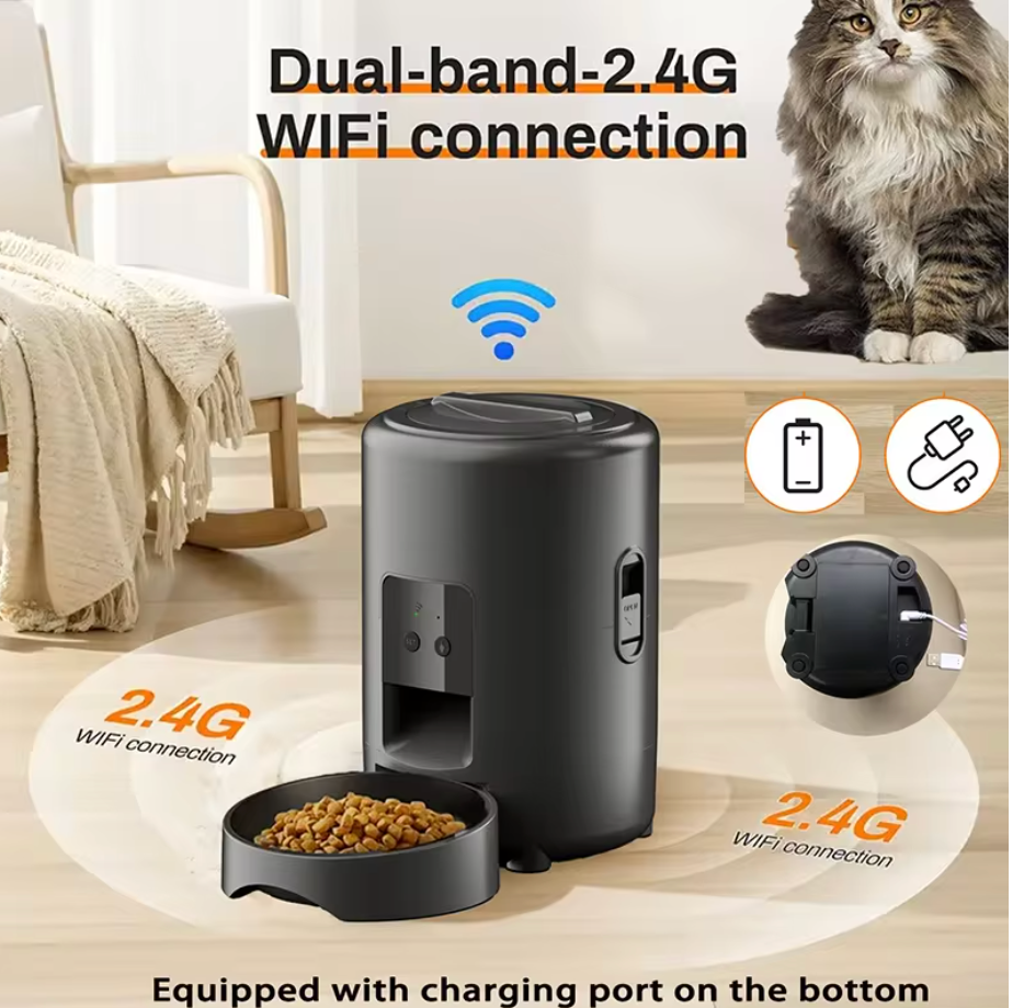 2L Smart WiFi Automatic Pet Feeder – Scheduled Feeding for Cats & Dogs