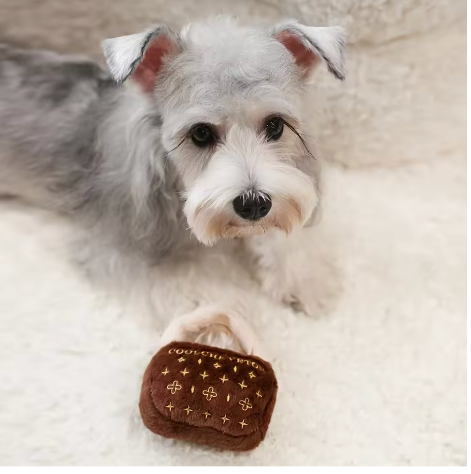Luxury Plush Bone Squeaky Dog Toy – Interactive Cat & Dog Companion Toy with Embroidered Design