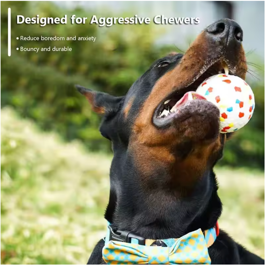 Bite-Resistant E-TPU Dog Ball Toy – High Elasticity Chew Toy for Small & Large Dogs