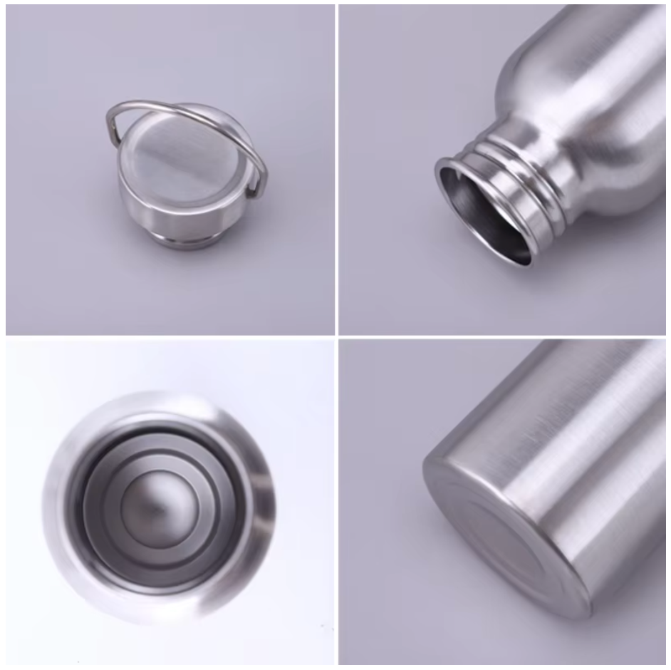 Stainless Steel Water Bottle 500/750/1000ml – Large Capacity Big Mouth Vacuum Flask for Cycling & Sports