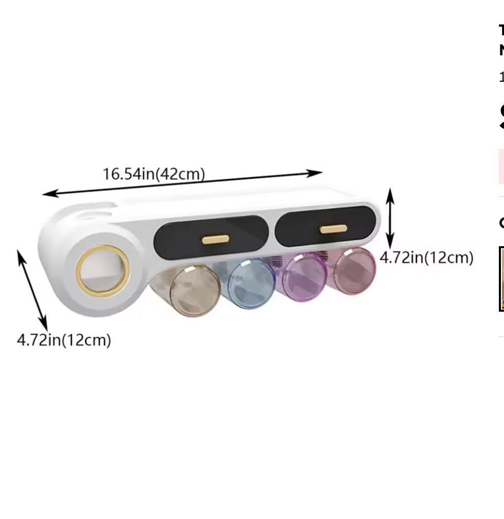 All-in-One Toothbrush Organizer & Toothpaste Dispenser
